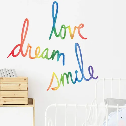 Miniatura 3 de Decoración de citas inspiradoras para sala de estar, dormitorio, aula, sala de juegos, guardería, calcomanías de pared con sonrisa de amor para Amor