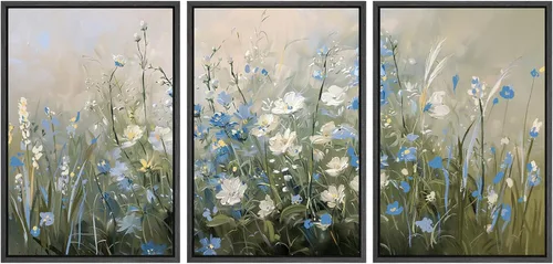 Miniatura 87 de SIGNWIN Lienzo enmarcado para pared, juego de arte de collage de hojas transparentes en blanco y negro, ilustraciones de naturaleza silvestre, arte