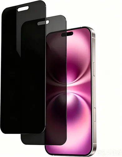Juvraixo protector de pantalla de privacidad para iPhone 16 Plus de 6.7 pulgadas, vidrio templado, 28°, antiespía, protección privada contra la luz