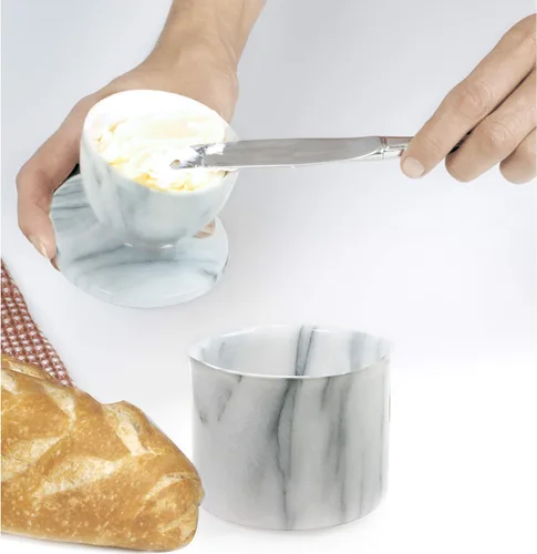 Miniatura 5 de Mantequillera Norpro de mármol, color blanco, talla única , Blanco crudo