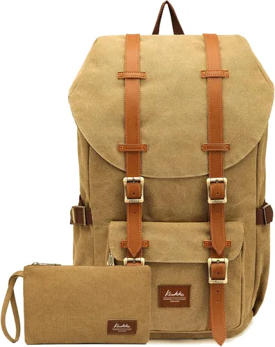 Miniatura 19 de Mochila para laptop Kaukko, senderismo y campamentos, mochila universitaria grande casual, mochila de hombro con capacidad para una laptop y Nailon