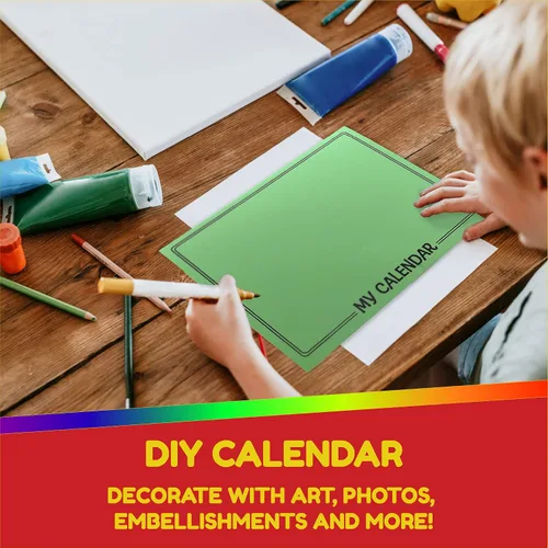 Miniatura 2 de Hygloss Productos Libros de calendario en blanco - Haz tu propio álbum de recortes - Cubiertas brillantes surtidas con páginas blancas - 12 meses