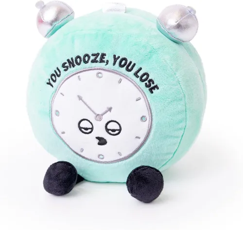 Punchkins Despertador de Alarma de Peluche - Si te duermes, pierdes. Divertido reloj de peluche, juguete de peluche atrevido y novedoso para regalar