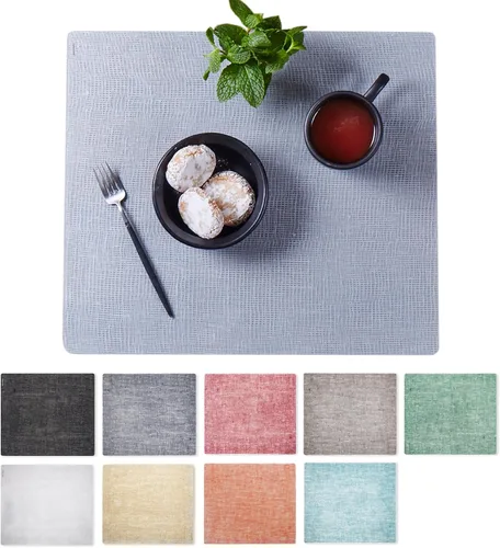 Miniatura 24 de Modern-Twist Mantel individual rectangular de silicona de 14 x 16 pulgadas, 100% silicona de grado alimenticio, estampado Asawa en niveles, paquete