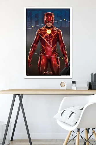 Miniatura 6 de Trends International DC Comics Movie The Flash - Póster tríptico de pared, 34 pulgadas de largo x 22.4 pulgadas, versión enmarcada en blanco