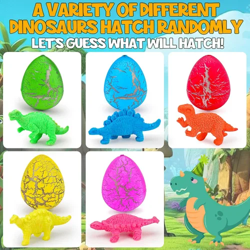 Miniatura 7 de 30 huevos grandes de dinosaurio para incubación de dinosaurios, recuerdos de fiesta de cumpleaños para niños de 3-5, 4-8, rellenos de bolsas