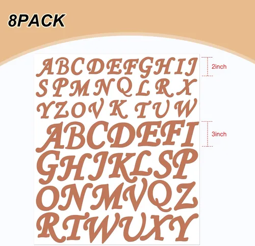 Miniatura 2 de Tenceur Adhesivos de letras de vinilo, 8 hojas, 416 unidades, color avanzado, 2 pulgadas, 3 pulgadas, gorra de graduación, impermeable