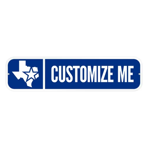 Miniatura 13 de SmartSign Letrero de calle azul personalizado, 4 x 18 pulgadas, aluminio, opción reflectante, personaliza tu propio letrero de calle, letrero
