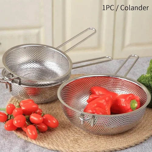 Miniatura 6 de Colador de acero inoxidable Colador de malla fina con mango largo, colador microperforado, colador de metal, colador de alimentos de cocina