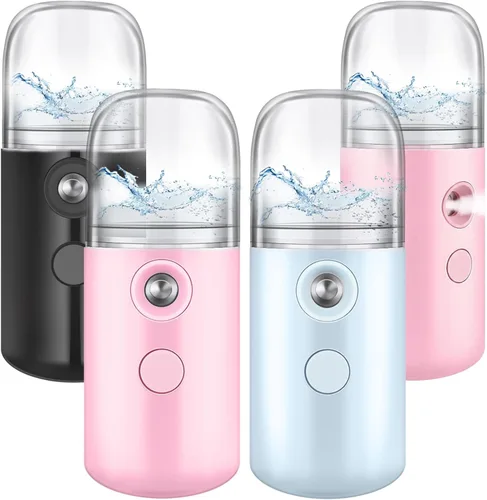 Mudder 4 unidades de nano facial Mister práctico pulverizador de nano niebla de 1.06 onzas líquidas, tanque de agua visual portátil, vaporizador