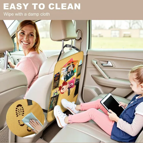 Miniatura 3 de Organizador para el asiento trasero del coche con soporte para tableta, 6 bolsillos de almacenamiento, protectores de respaldo de asiento