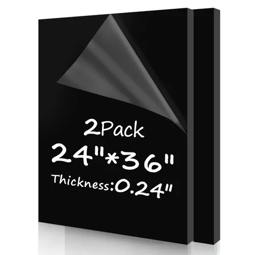Paquete de 2 láminas acrílicas negras de alta calidad (plexiglás) de 24 x 36 pulgadas, 1/4 pulgadas (0.236 in), resistentes a los arañazos para
