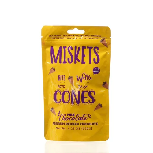 Miniatura 4 de Mini conos de gofre con lácteos, relleno de chocolate oscuro, aperitivo crujiente del tamaño de un bocado, regalo para niños y adultos, 4.23 onzas