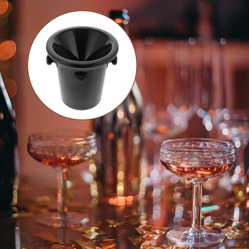 Miniatura 9 de UPKOCH Paquete de 2 cubos de hielo para escupitón de vino con asas dobles de 4.5 L, redondas, tinas negras de polipropileno para eventos de cata