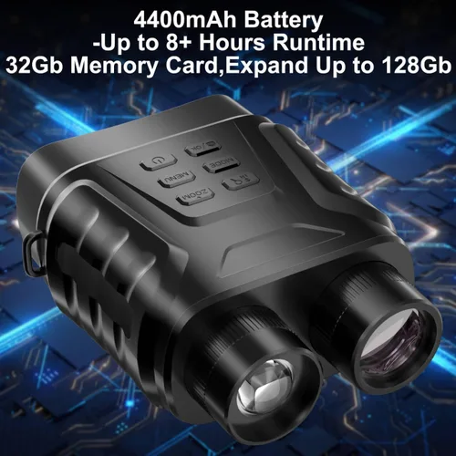 Miniatura 5 de Gafas de visión nocturna infrarroja 4K para adultos, zoom digital 8X, pantalla TFT de 3 pulgadas, luz IR ajustable, tarjeta de 32 GB para fotos