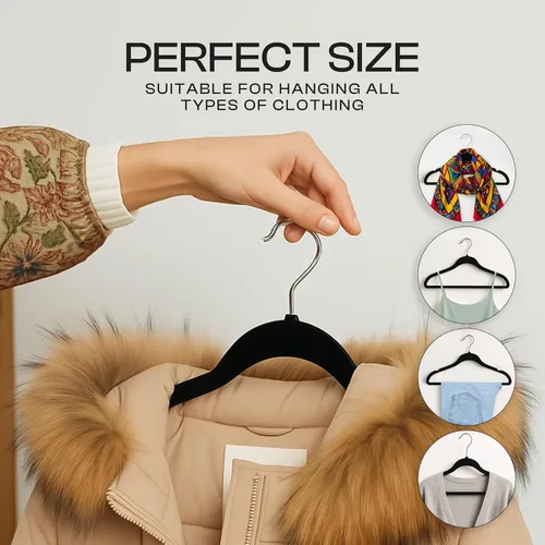 Miniatura 4 de Utopia Home Velvet Hanger - Paquete de 100 perchas delgadas antideslizantes de lujo para pantalones y abrigos, perchas fuertes que ahorran espacio
