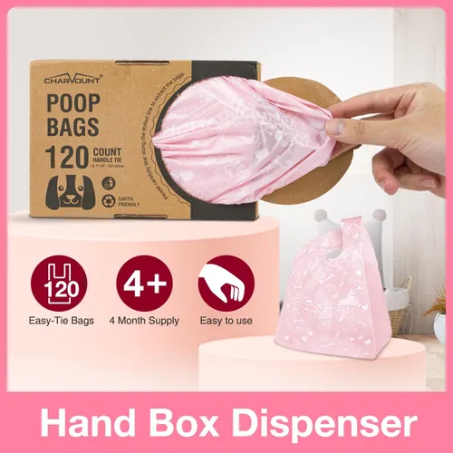 Miniatura 7 de Charmount 120 bolsas sin perfume para excremento de perro con asas, bolsa de basura extra gruesa de 16 x 8 pulgadas, a prueba de fugas y fácil