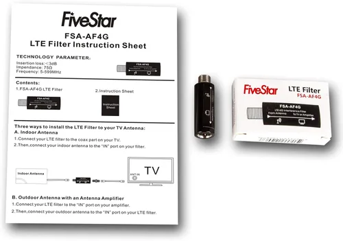 Miniatura 6 de El filtro LTE mejora las señales de antena de TV - Purificador de señal de antenas HDTV - Filtra la señal 4G para canales claros - Reduce