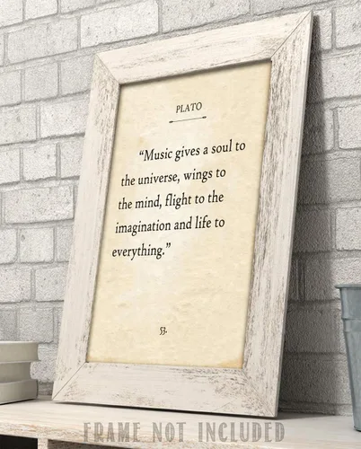 Miniatura 3 de Platón - La música da un alma al universo – cita inspiradora decoración para el hogar y la oficina, gran idea de regalo para los amantes