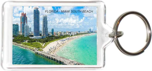 Florida USA United States - Llaveros acrílicos - 5 Estilo: Miami South Beach #Fl107
