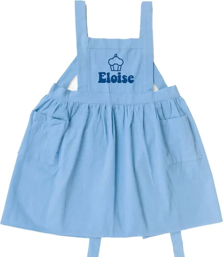 MT WORLD Delantal de lino personalizado para niñas, delantales duraderos para niños pequeños, con espalda cruzada, regalos para cocinar, hornear,