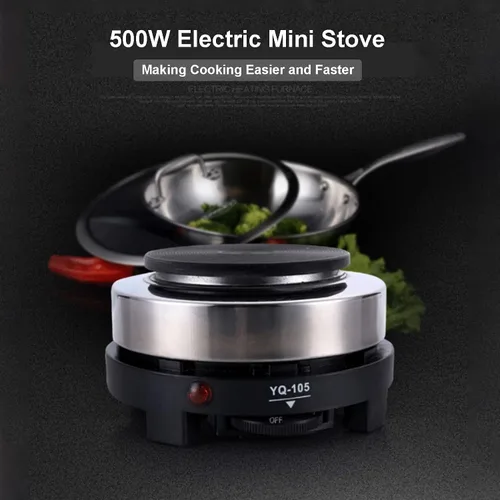 Miniatura 2 de Mini estufa, mini estufa eléctrica portátil de 500 W, calentador de hogar multifunción (enchufe de EE. UU. 110 V), adecuado para la sopa