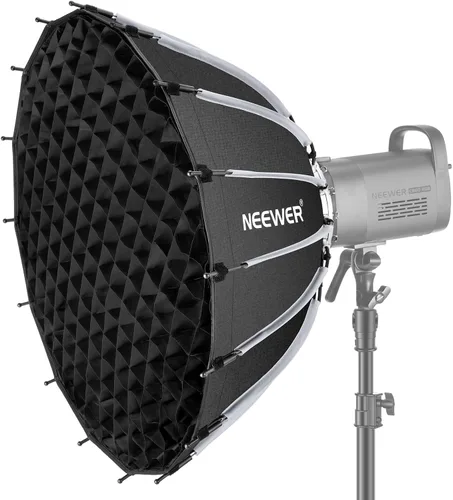 Miniatura 10 de NEEWER 35.4"/90cm Parabolic Softbox Bowens Mount, liberación rápida con difusores/rejilla/bolsa para iluminación continua de video CB60 CB200B MS60