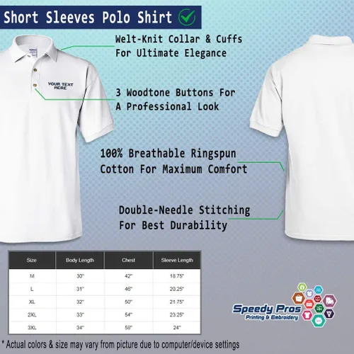 Miniatura 3 de Camisetas de golf de manga corta de algodón con texto personalizado para hombre