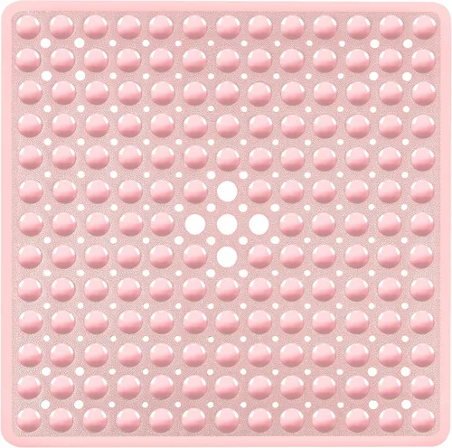 Miniatura 15 de Tapete de ducha negro antideslizante de 17 x 30 pulgadas, tamaño estándar, tapete de baño de burbujas suaves para ducha interior, tapete de baño
