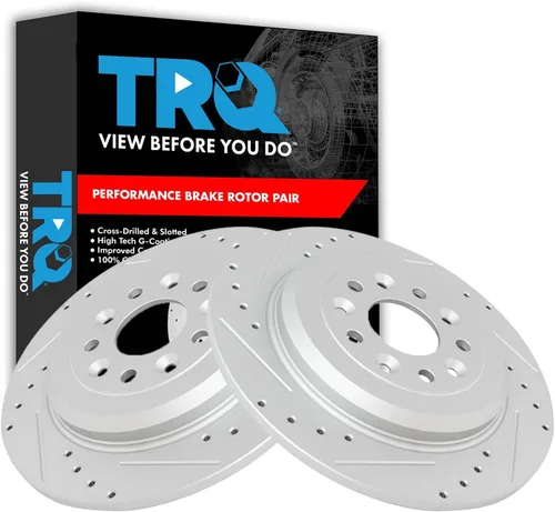 Miniatura 49 de TRQ Juego de rotores de freno de rendimiento trasero con revestimiento G premium compatible con Mazda 6 2014-2021