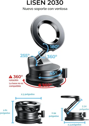 Miniatura 7 de LISEN Magsafe Soporte de automóvil, soportes de teléfono celular para tu automóvil, accesorios magnéticos de coche para mujeres y hombres, camión
