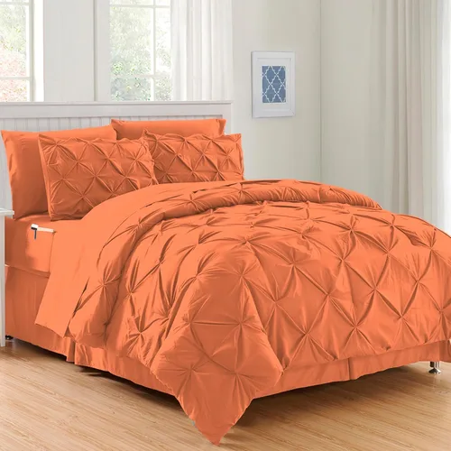 Miniatura 28 de Elegant Comfort Juego de edredón de 6 piezas de lujo, más suave y acogedor, juego completo suave y sedoso que incluye juego de sábanas con bolsillos