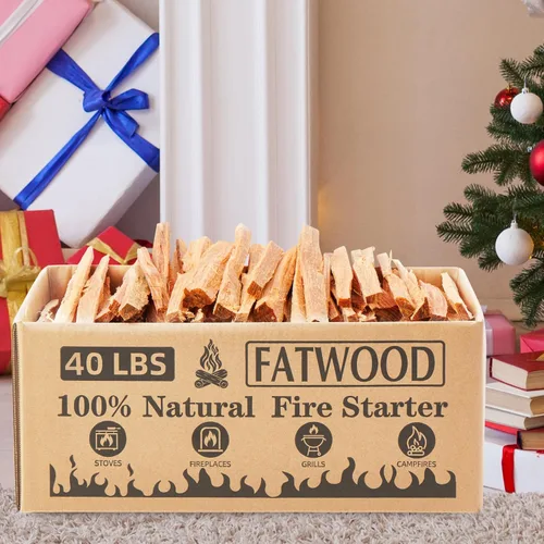 Miniatura 2 de 40 libras de palillos iniciadores de fuego Fatwood, 100% natural, leña para chimeneas, fogatas, hogueras, parrilla