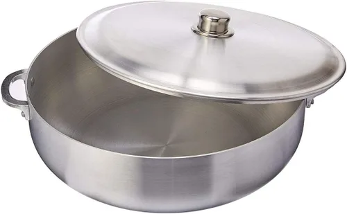 Miniatura 10 de Uniware Caldero de aluminio de calibre pesado con tapa de aluminio, plata, pequeño