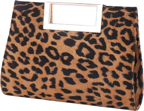 Miniatura 8 de WALLYN'S Bolso de mano para mujer, piel sintética, paja, fiesta de noche, agarre de metal, con correa de cadena para el hombro