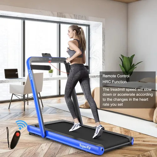 Miniatura 7 de Goplus Caminadora plegable 2 en 1, 4.75 HP Superfit para debajo del escritorio, caminadora eléctrica con control de aplicación, pantalla táctil LED