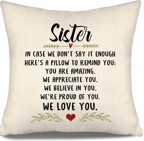 Miniatura 13 de En caso de que no lo diga lo suficiente aquí hay una almohada para recordarte que eres increíble, te aprecio, te quiero. Funda de almohada para tía
