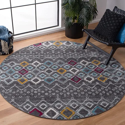 Miniatura 24 de SAFAVIEH Amsterdam Collection Alfombra Decorativa - 2.3 pies x 4 pies, Negro & Multi, Diseño Marroquí Bohemio, Sin Desprendimiento y Fácil Cuidado