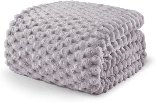 Miniatura 9 de Exclusivo Mezcla - Manta de vellón extragrande, 50 x 70 pulgadas, elegante, tela jacquard suave, mullida, acogedora y ligera, para invierno