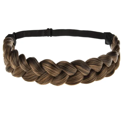 Miniatura 17 de Diadema trenzada para mujer, 3 hebras, sintéticas, trenzadas, diademas elásticas para el cabello, accesorios para el cabello a la moda