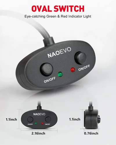 Miniatura 6 de NAOEVO Barra de luz LED de 6 pulgadas con 3 modos (blanco/ámbar/blanco y ámbar) y doble relé de 2 cables de arnés de cableado