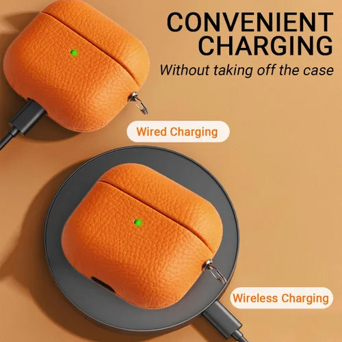 Miniatura 6 de Funda personalizada con nombre para AirPods Pro, añade tus propias iniciales personalizadas, monograma, funda de lujo de cuero vegano para Air Pods