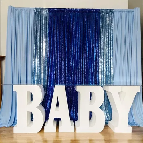 Miniatura 4 de 2 cortinas de 2 x 8 pies de lentejuelas con brillantina para marco de fotografía, para fiestas o fondos de fotografía