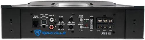 Miniatura 3 de Rockville USS10 - Subwoofer delgado de 10 pulgadas, 800 W, bajo el asiento, para coche/camión, con amplificador incorporado, entradas de alto nivel