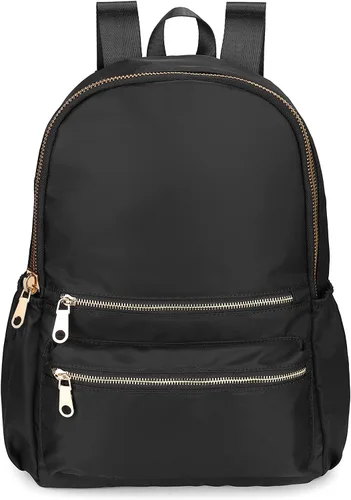 Miniatura 2 de Uromee Mochila para mujer, bolsa de hombro impermeable de nailon para viaje, 1-negro, Mochilas Daypack