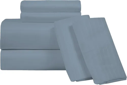 Miniatura 40 de Royale Linens - Juego de sábanas de 400 hilos, 100 % algodón cultivado en EE. UU., 4 piezas, sábana de satén, tamaño Queen - 1 sábana bajera, 1