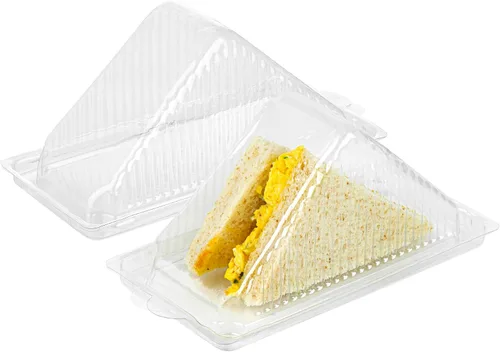 Miniatura 25 de Restaurantware Thermo Tek - Contenedores de postre de 5.3 x 2.6 x 1.8 pulgadas, 100 compartimentos duales transparentes para llevar, con tapa