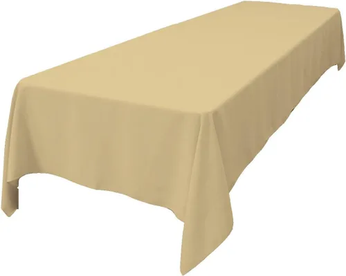 Miniatura 54 de LA Linen Mantel rectangular lavable de popelín de poliéster, resistente a las manchas y a las arrugas, cubierta de mesa 60x84, mantel de tela