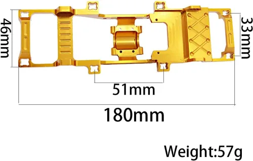 Miniatura 3 de Marco de chasis de metal completo para FMS 1/24 Power Wagon FCX24 RC Crawler Car Model Upgrade Part (dorado)