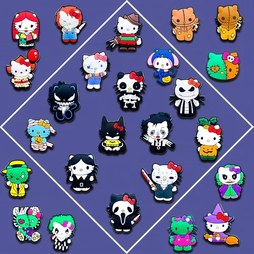 Miniatura 3 de Dijes de zapatos de dibujos animados de Halloween para decoración de sandalias, pulseras, dijes de terror para adultos, adolescentes, niños